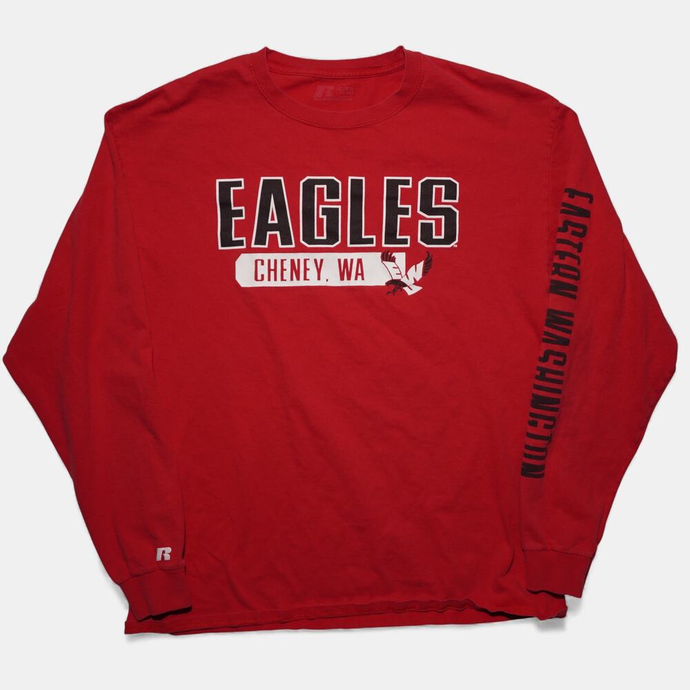 Russell Athletic Eastern Washington Eagles Long Sleeve Shirt‎ Red XL Cheney WA